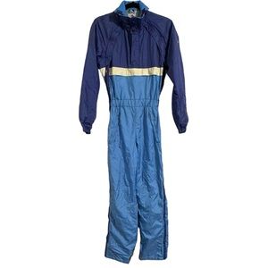 DESCENTE Vintage Womens Ski Snowsuit / Jumpsuit Blue Purple Size XS